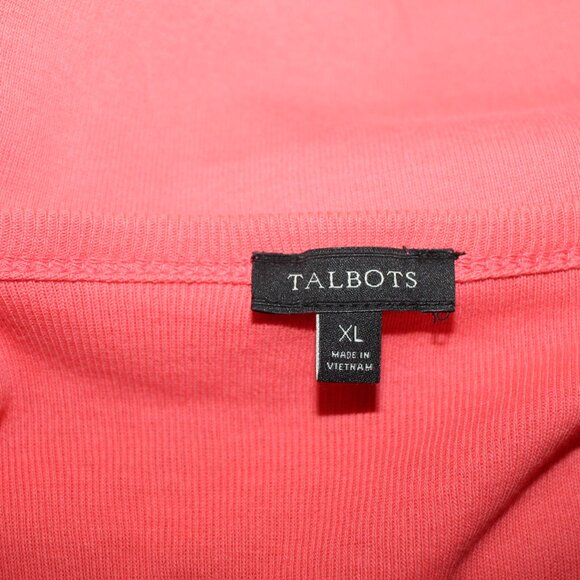 Talbots Open Front Cotton Cardigan Salmon Size XL - Picture 6 of 7
